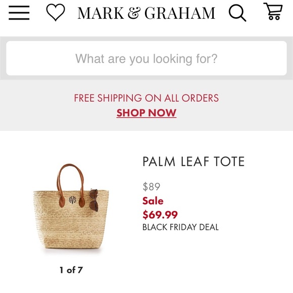 Mark and Graham large palm leaf tote - Picture 2 of 6